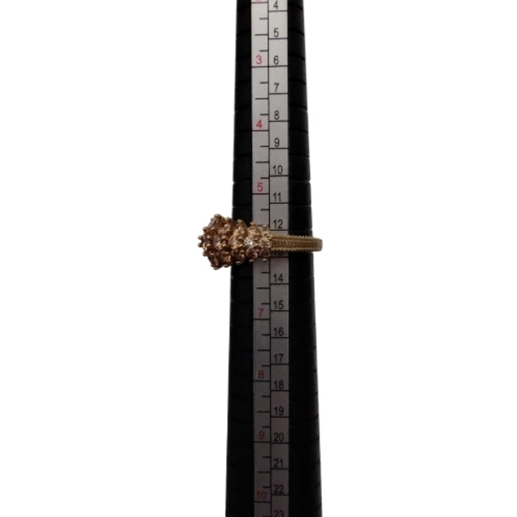 Judith Ripka Champagne CZ 14K Gold Clad Bubbles Ring Size 6 - Picture 9 of 9